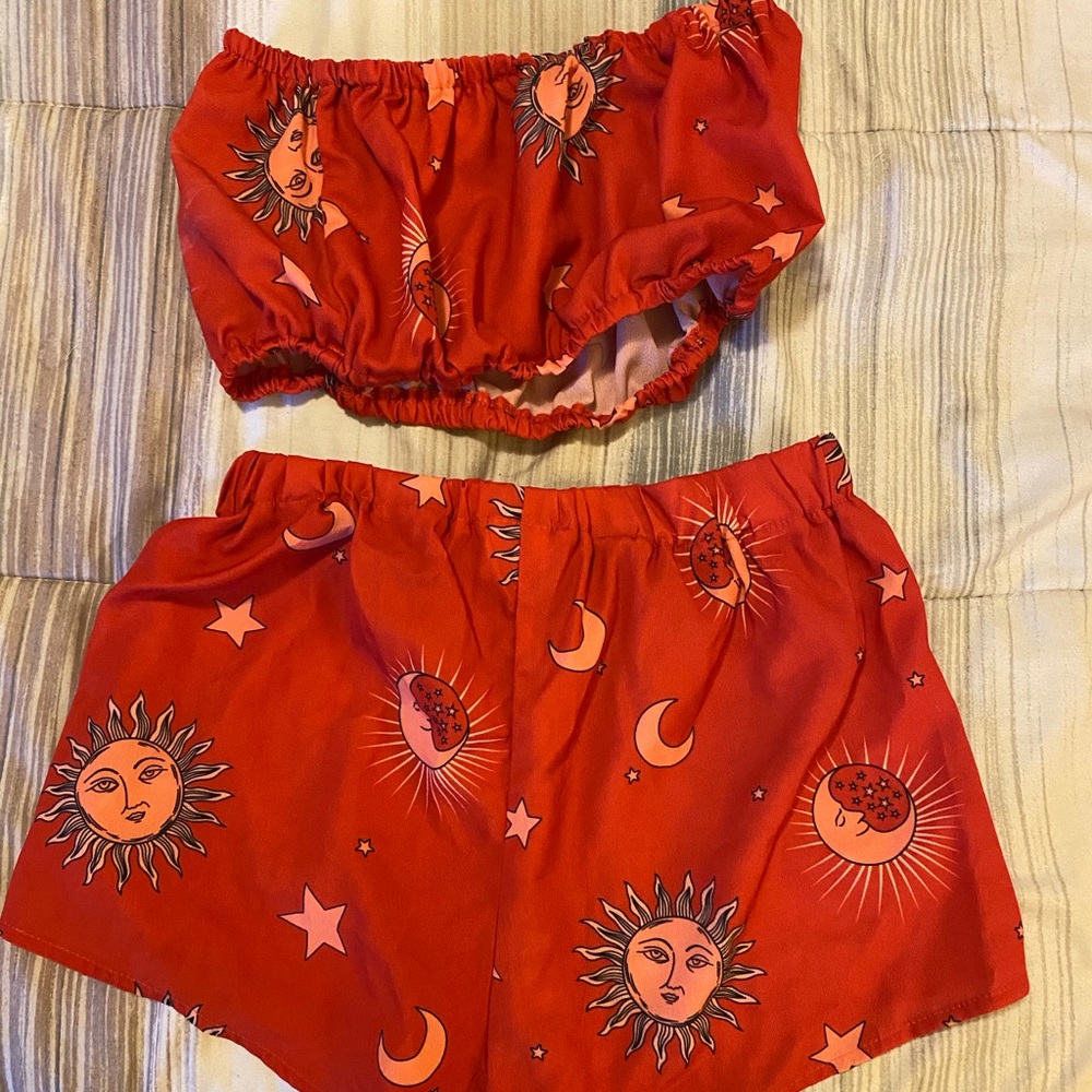 Star Sun and Moon Bandeau Top & Shorts Set